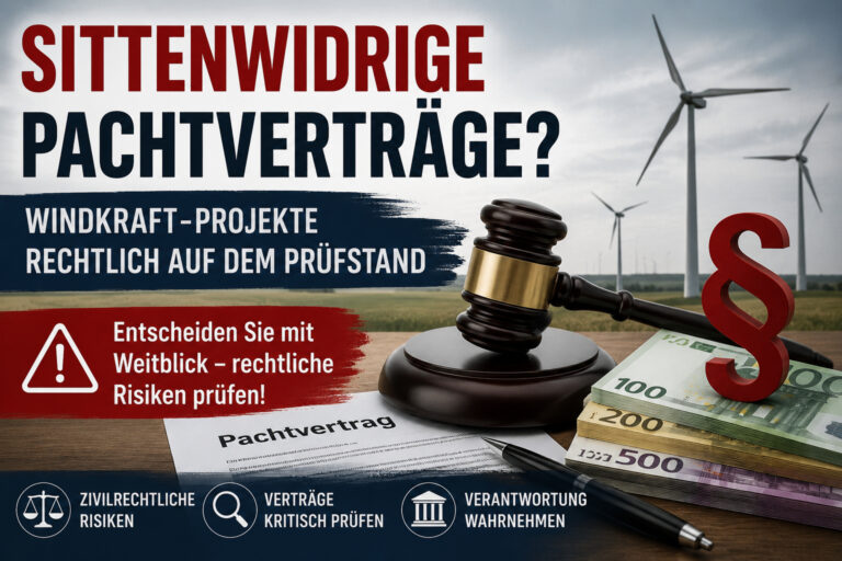 Sittenwidrige Pachtverträge? – Ein Aspekt, den Entscheidungsträger nicht außer Acht lassen sollten